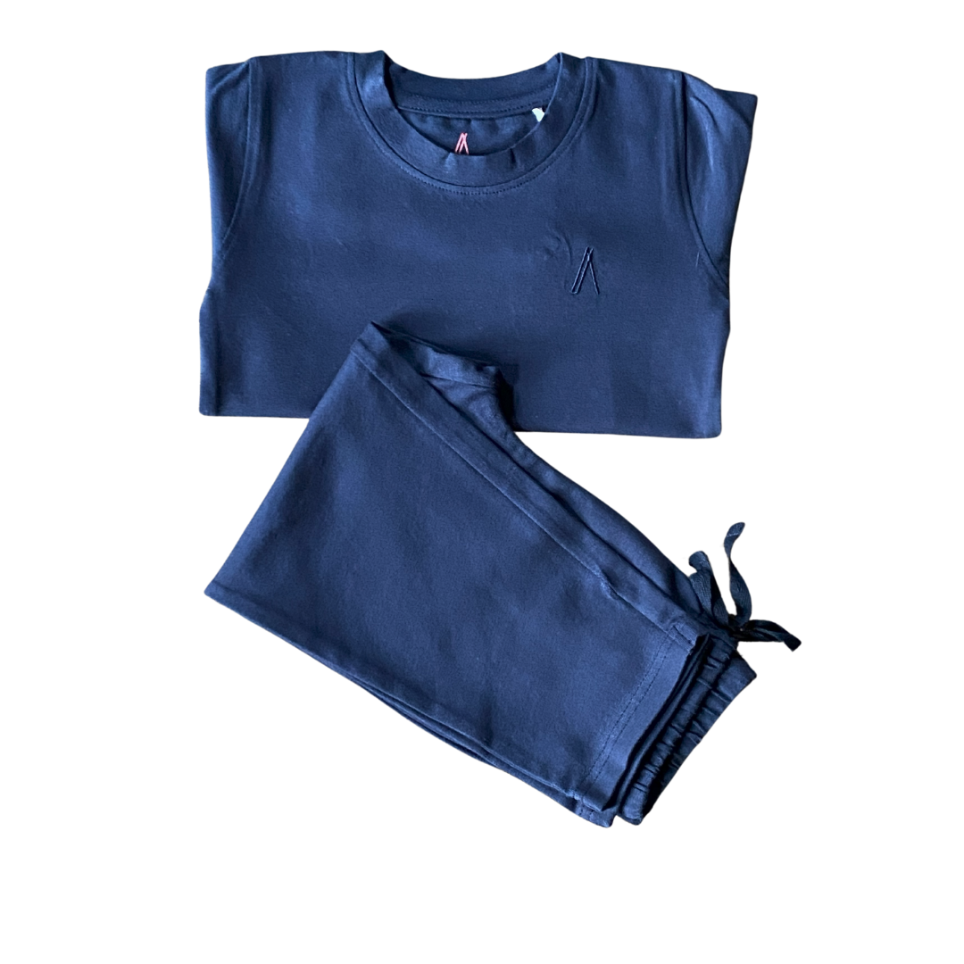 Navy Blue Smart fit Coord Set for Kids.