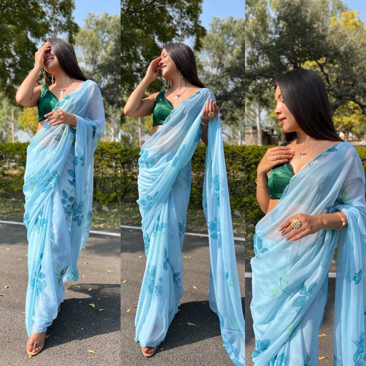 Jheel- Pure Chiffon Saree