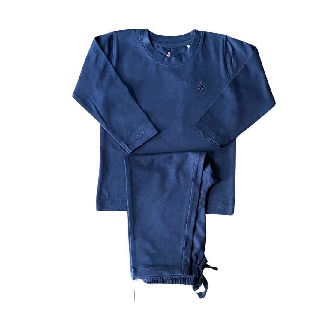 Navy Blue Smart fit Coord Set for Kids.