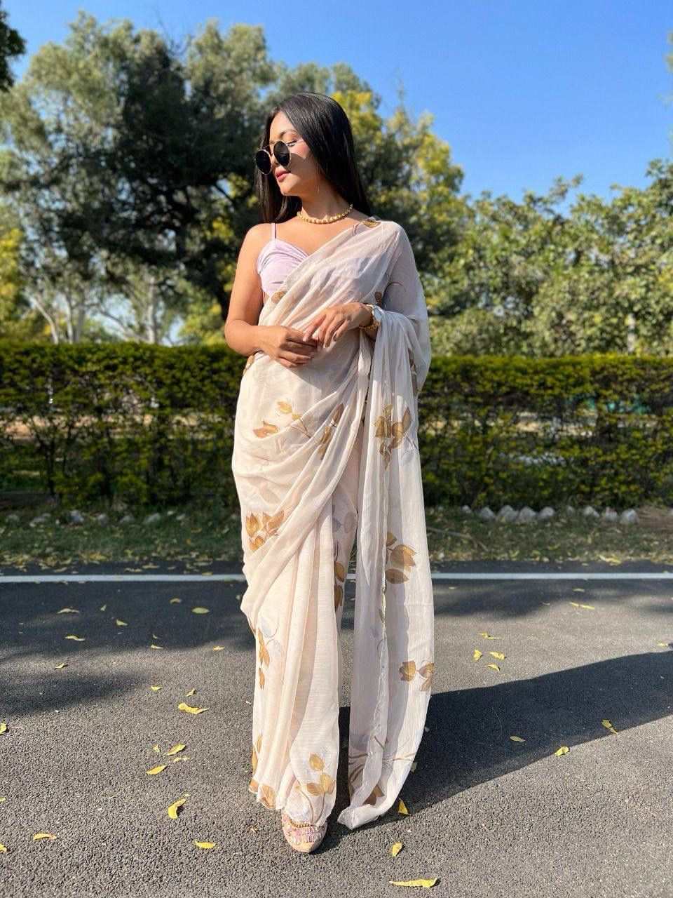 Sanskari- Pure Chiffon Saree