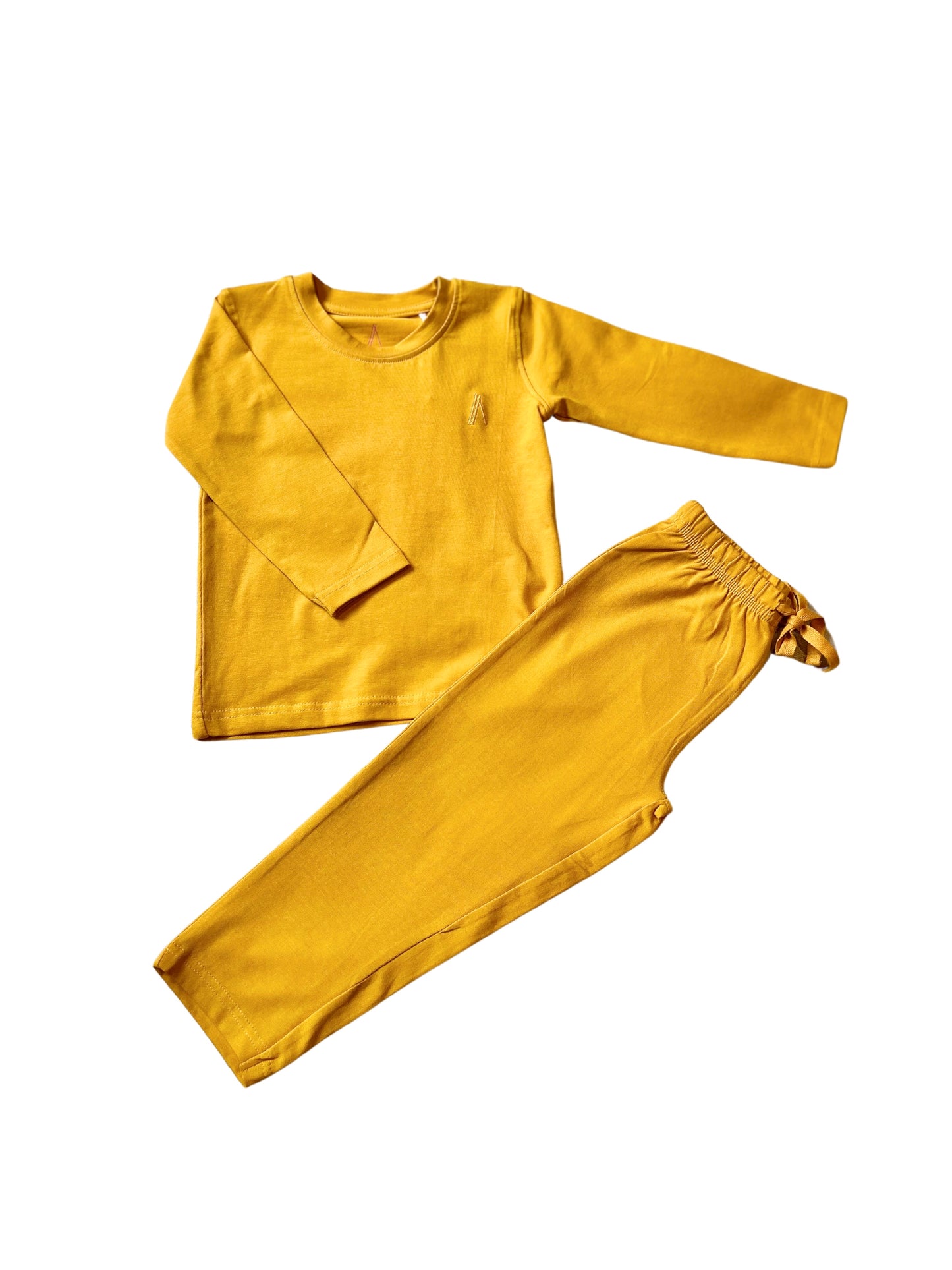 Mustard Yellow Cotton Blend Kids Coord Set.