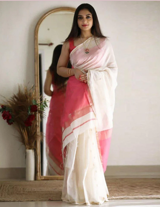 Gulabi Prabha- Poly Cotton Saree